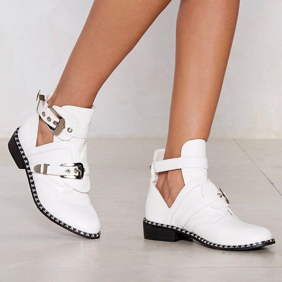 nasty gal white booties